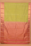 Pastel green and peach pure touch silk saree