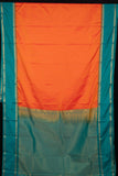 Orange and green semi soft silk saree