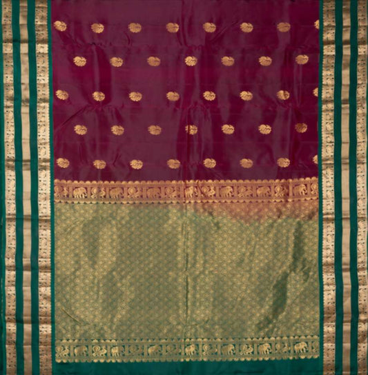 Wine maroon adukku pettu pure touch silk saree