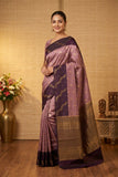 RoseWood Pink and Midnight Purple Designer Pure Touch silk saree
