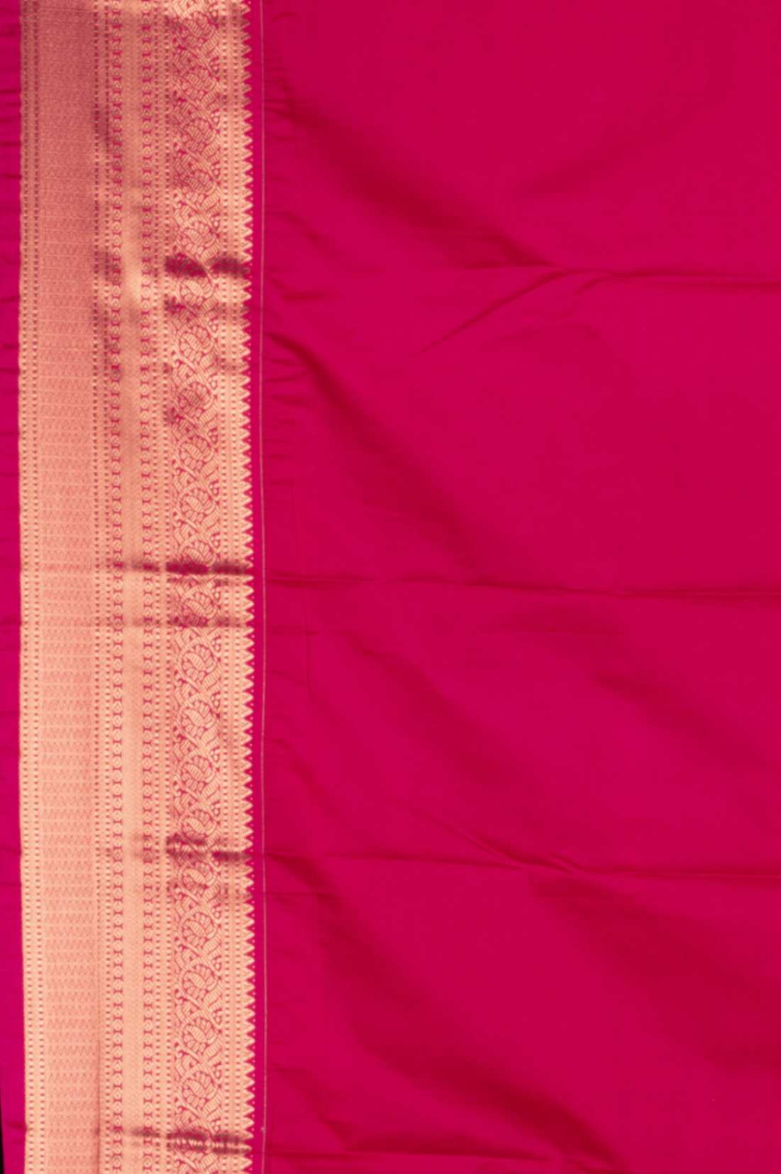 Peacock green and pink semi silk saree