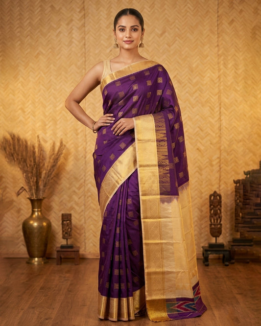 Purple Designer Dure Touch Silk Saree