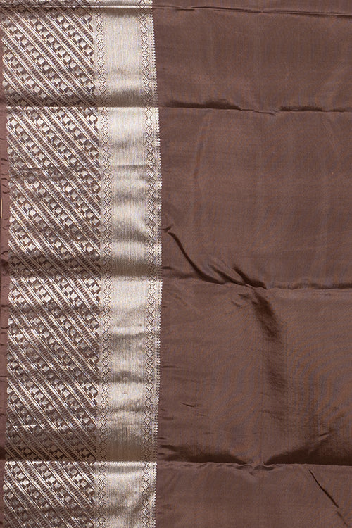 Green and Chocolate Pure Touch Silk Saree