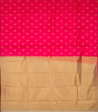 Mittai pink and cream borderless pure touch silk saree
