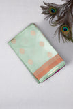 Pastel Green and Violet Pure Touch Silk Saree