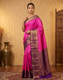 Pink Purple Pure Touch Silk Saree
