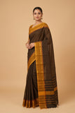 Black kanchi cotton saree