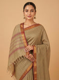 Greenish grey kanchi cotton saree