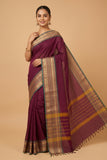 Purple veldhari kanchi cotton saree