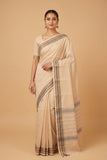 Almond white kanchi cotton saree