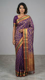 Plum Purple and Maroon soft silk saree