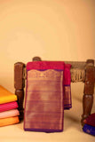 Pink and Purple Semi Silk Saree