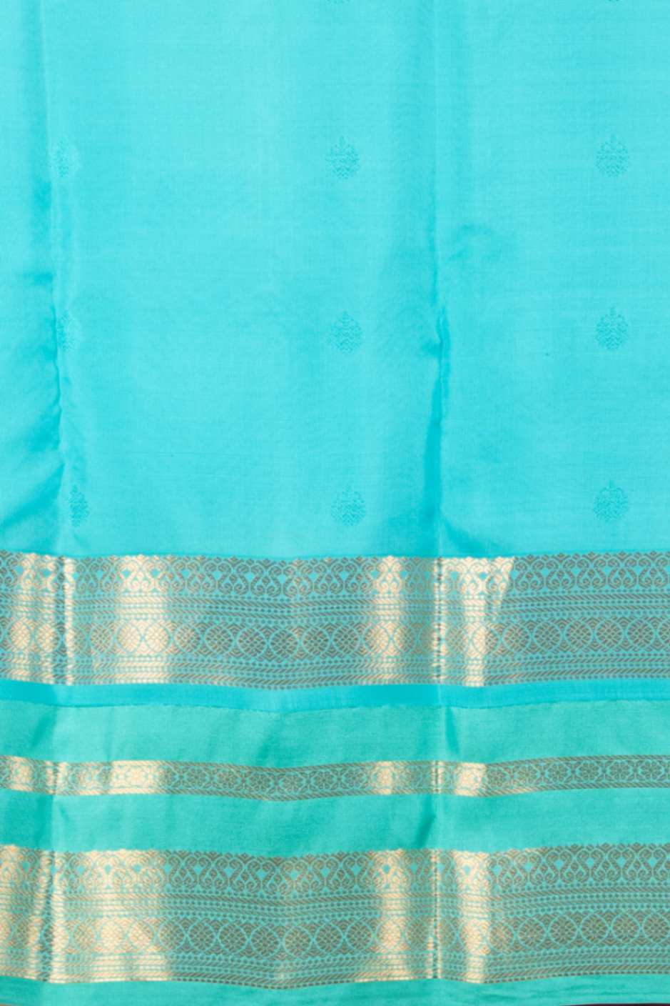 Purple and turquoise korvai pure touch silk saree