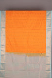 Orange and Sky Blue Semi Silk Saree