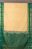 Offwhite Teal Semi Silk Saree