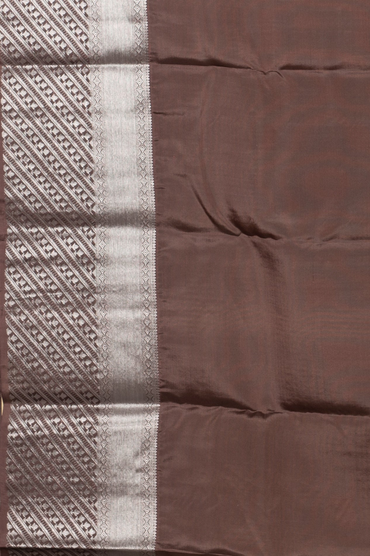 Offwhite and chocolate pure touch silk saree