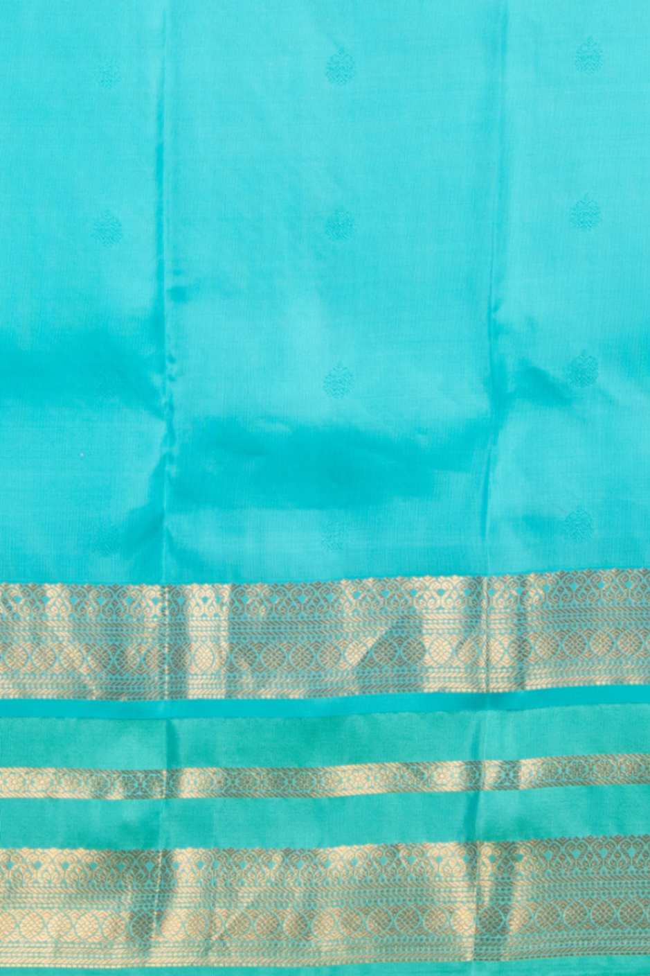 Lime green and turquoise pure touch silk saree