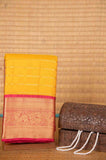 Yellow and pink veldhari pure touch silk saree