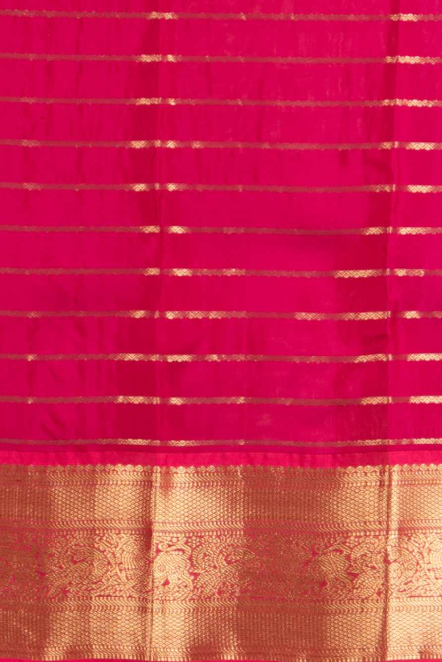Yellow and pink veldhari pure touch silk saree