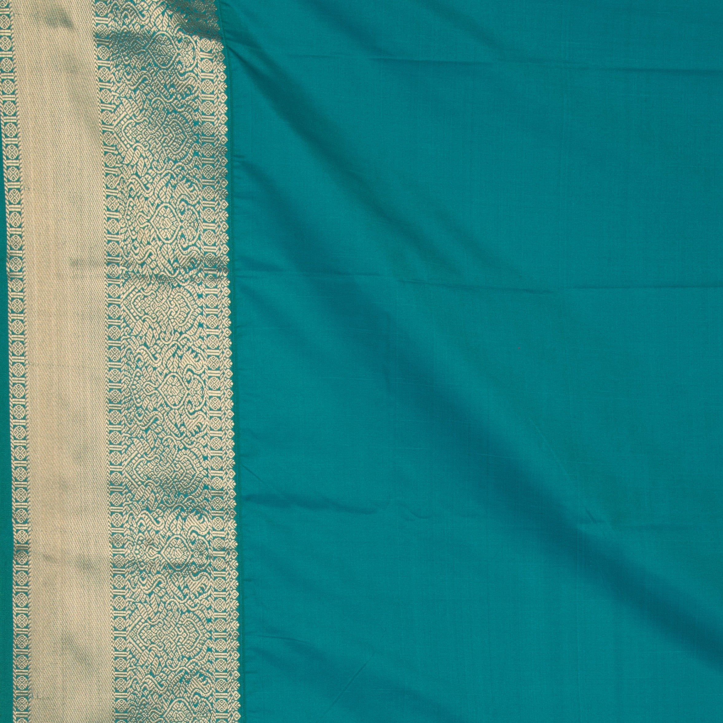 Maroon teal green semi silk saree