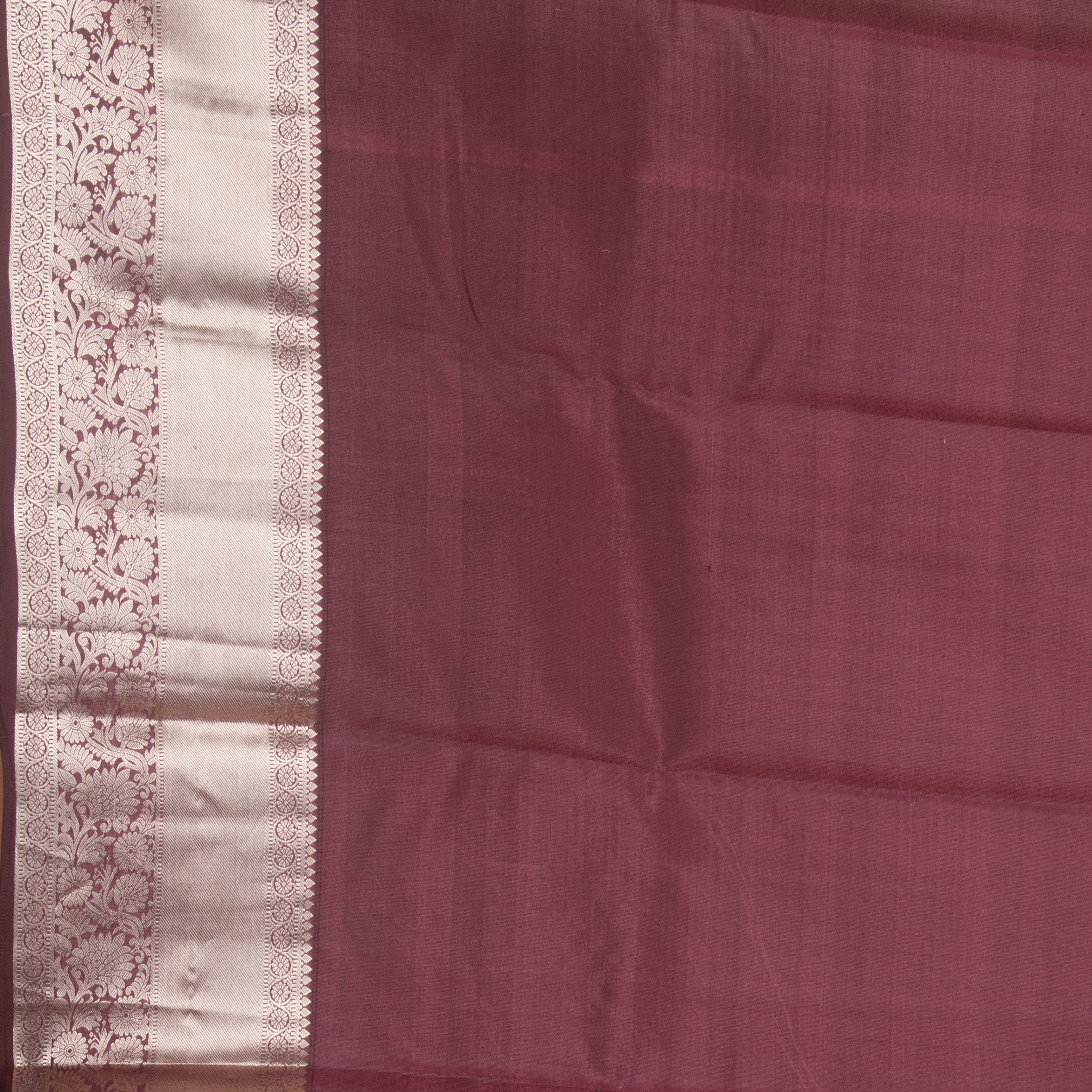 Salmon Pink  and Rosewood pink pure touch silk saree