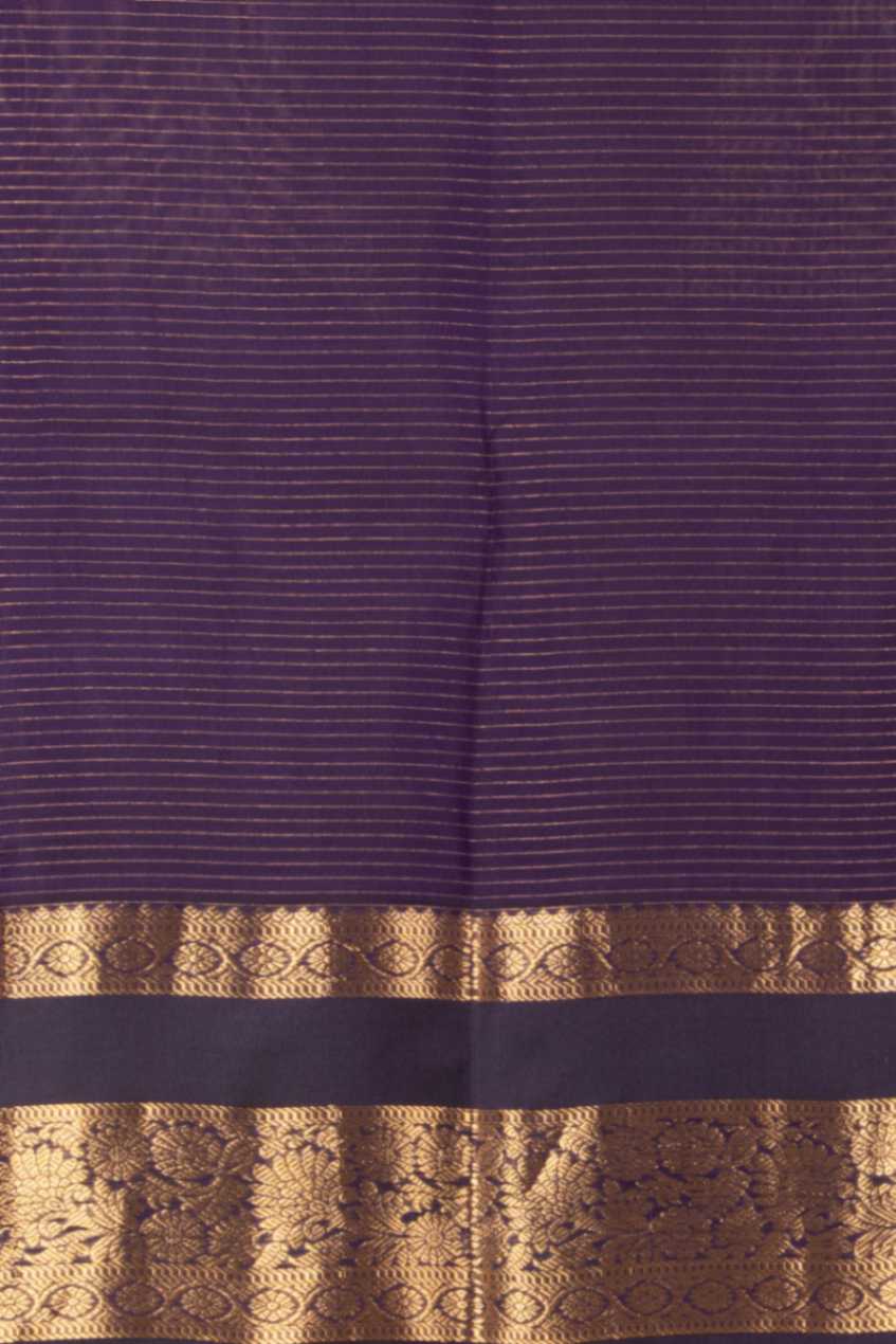 Rust and blue pure touch silk saree