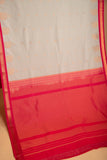 Dusky Green and Rani Pink Small Border silk saree