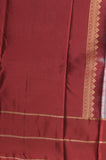Cadet grey and maroon pure touch silk saree
