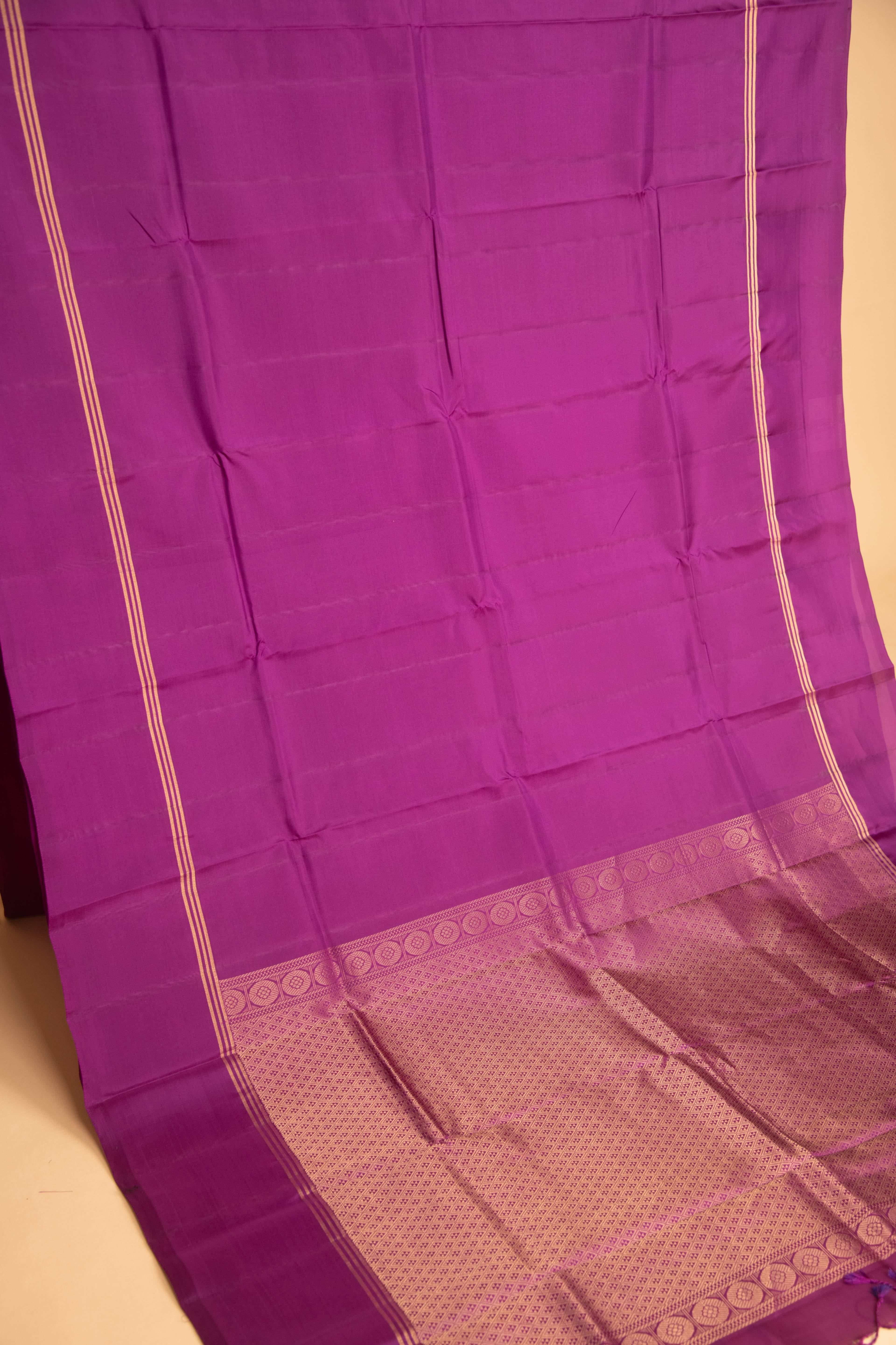 French violet pure touch silk saree