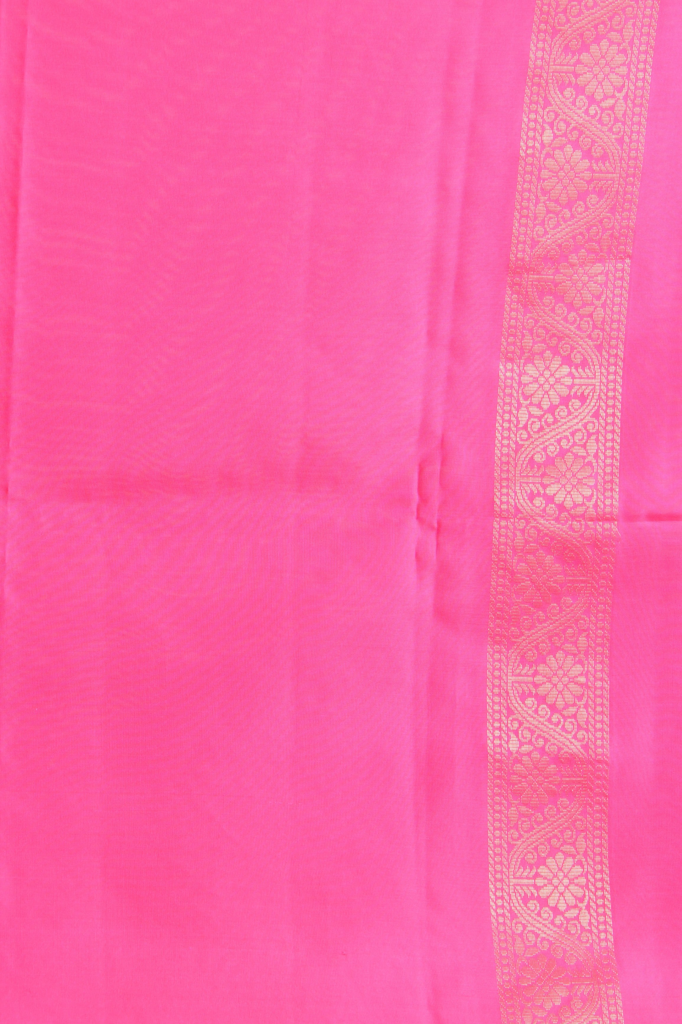 Shocking pink borderless pure touch silk saree
