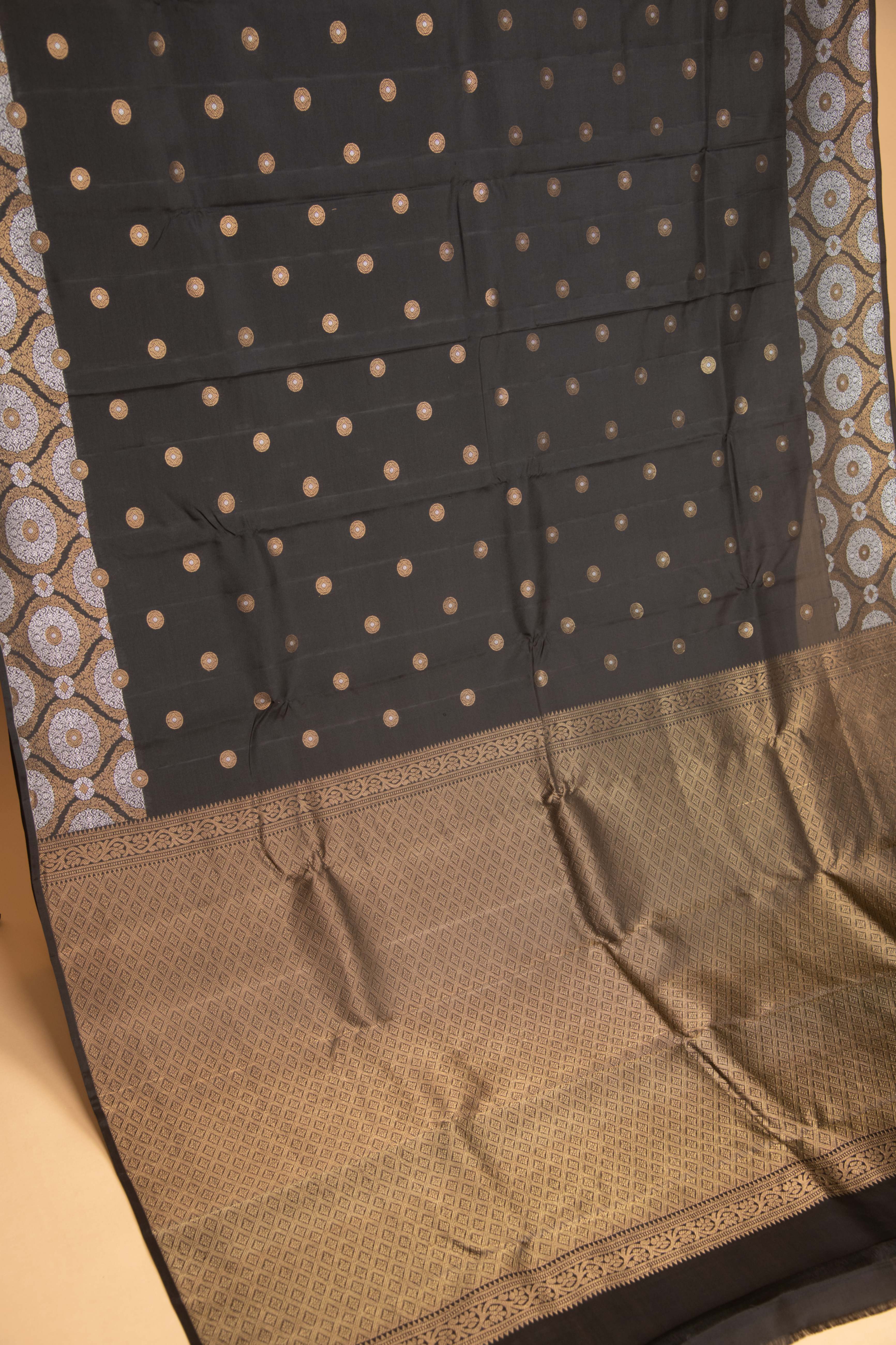 Black designer silk saree