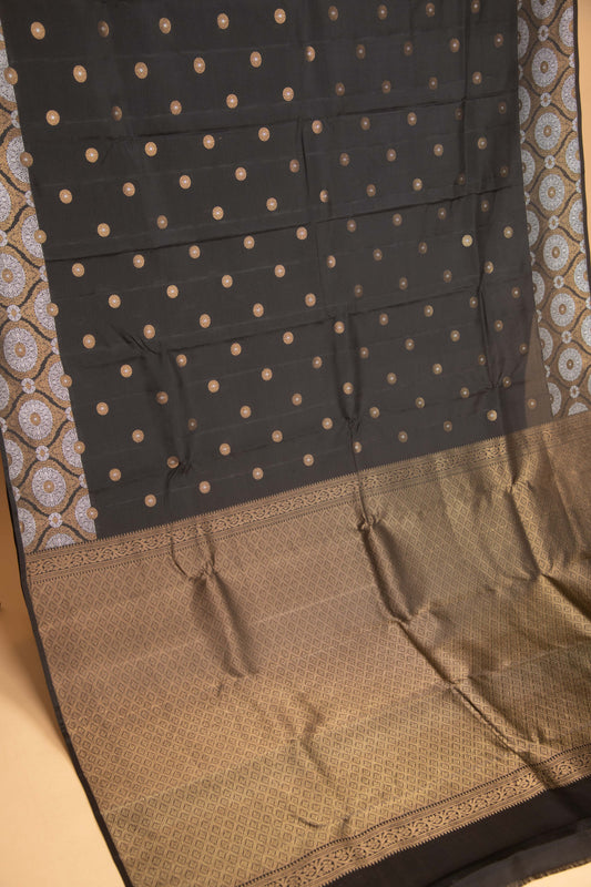 Black designer silk saree