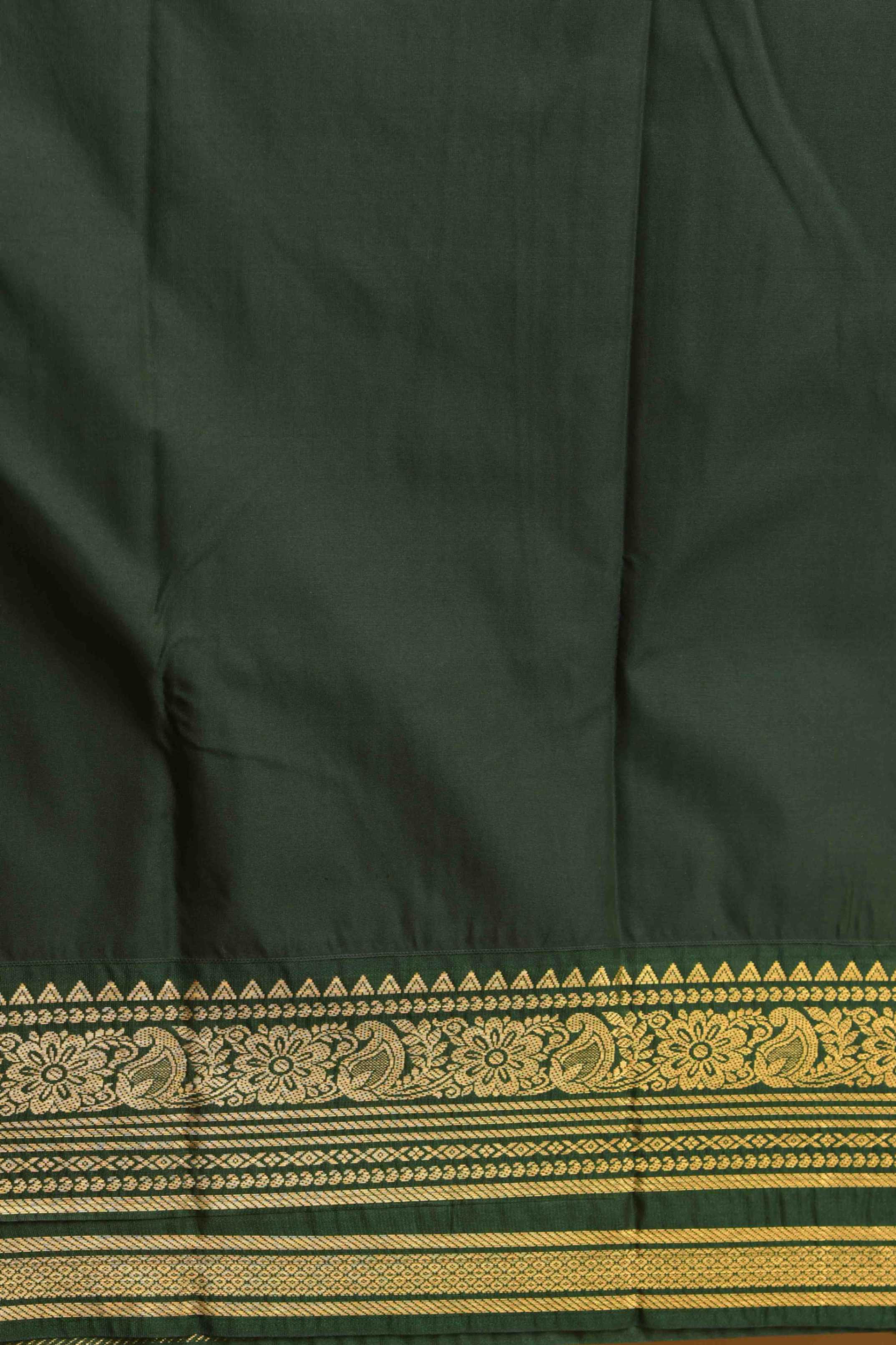 Lime green and deep green aayiram butta semi silk saree