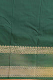 Tomato red and green semi silk saree)