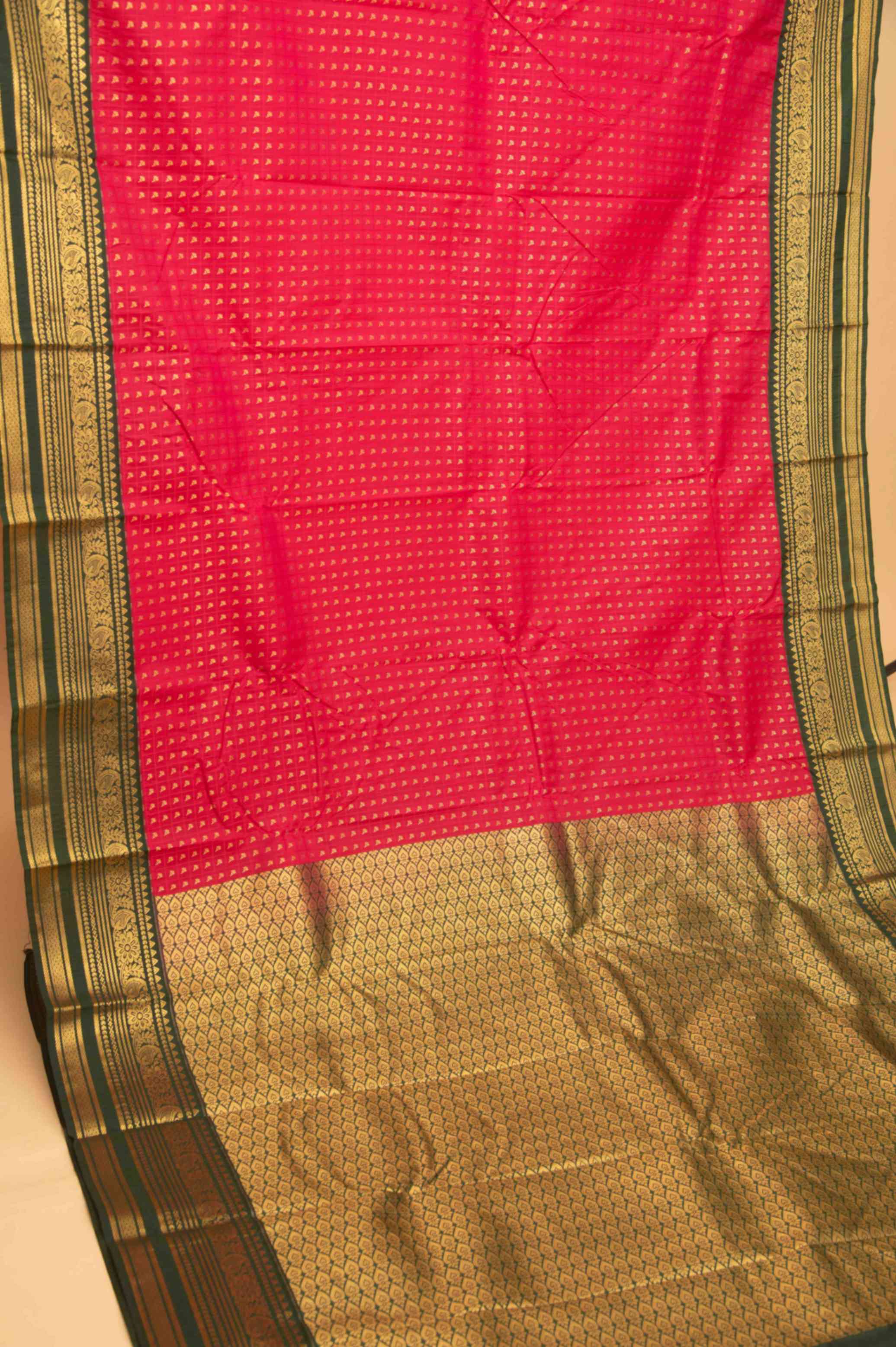 Pink aayiram butta semi silk saree