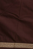 Fire orange and brown semi silk saree