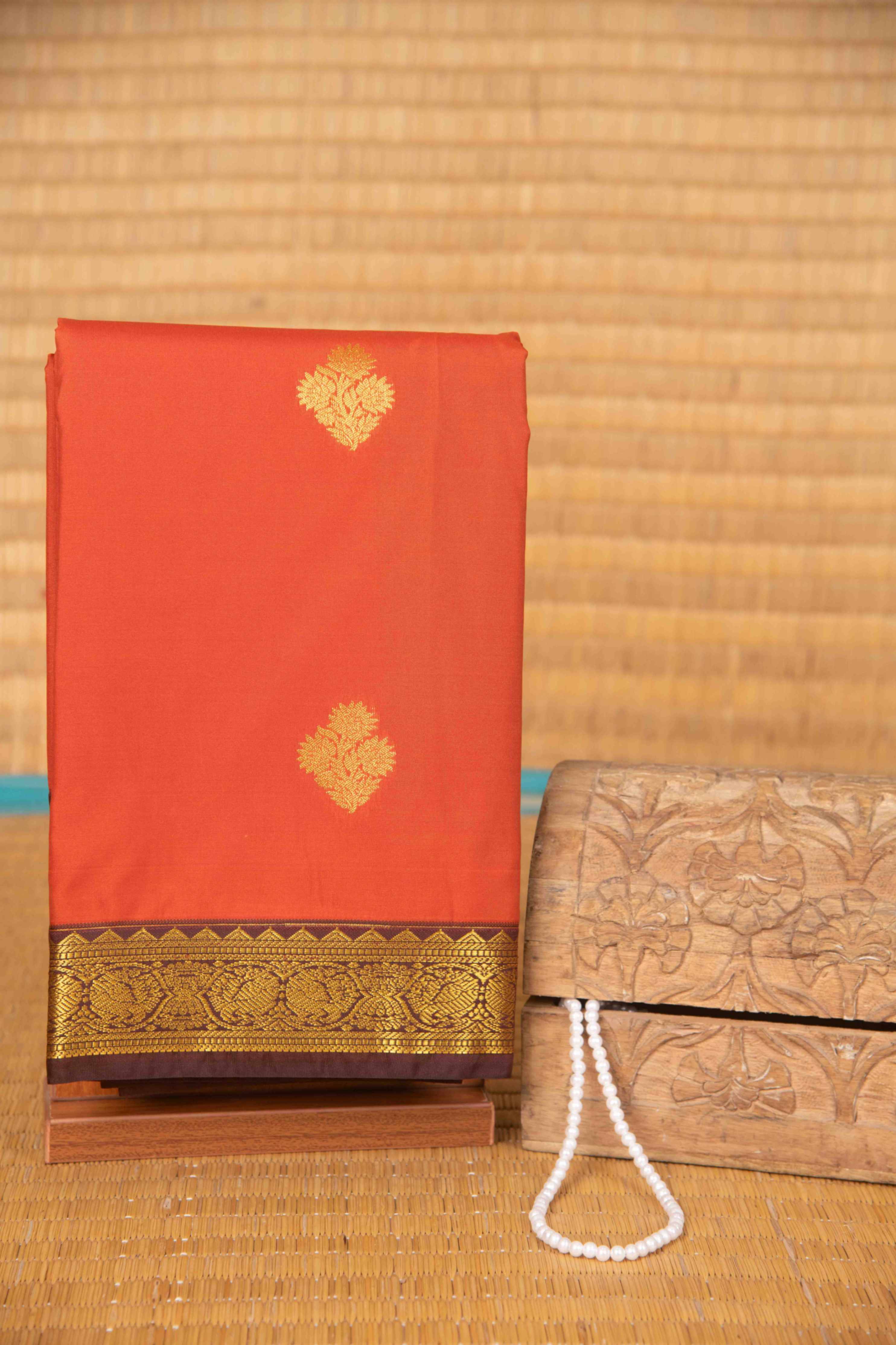 Yam orange semi silk saree