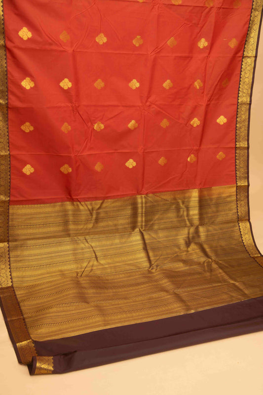 Yam orange semi silk saree
