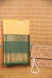 Malai cream and green semi silk saree