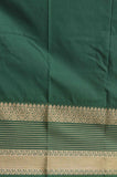 Malai cream and green semi silk saree