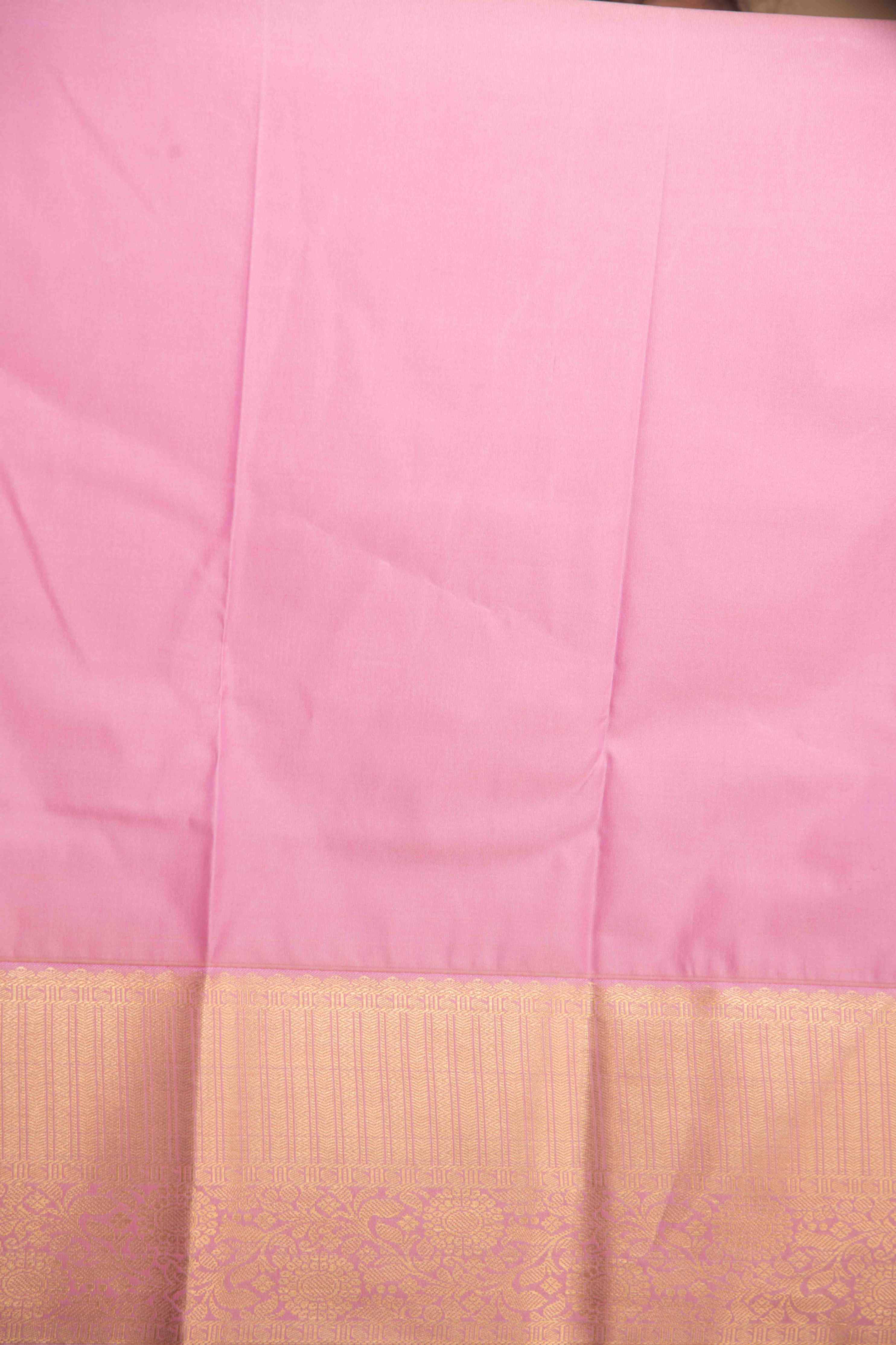 Aqua blue and baby pink brocade semi silk saree