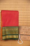 Red and green aayiram butta semi silk saree