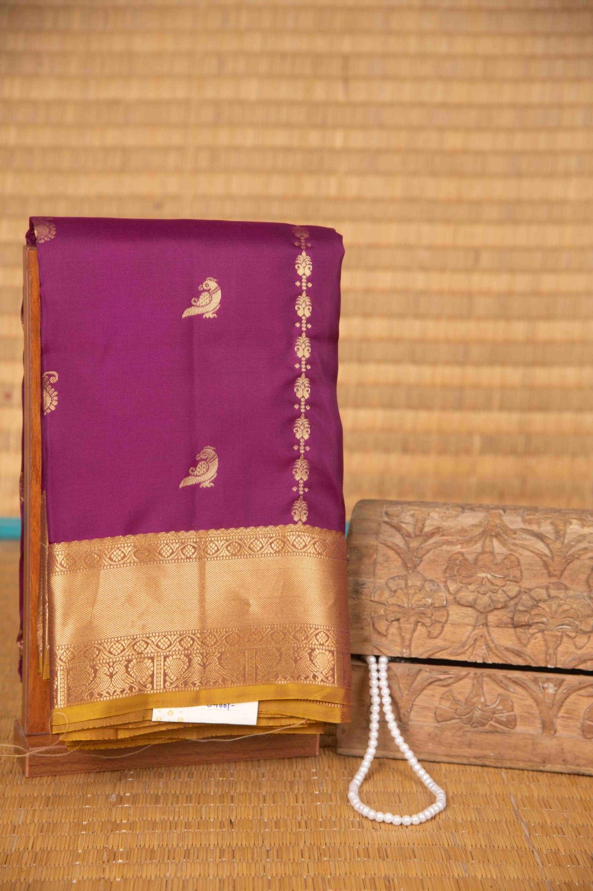 Jam Purple and mustard pure touch silk saree