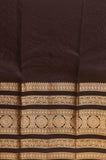 Moong dal green and blackish brown pure touch silk saree
