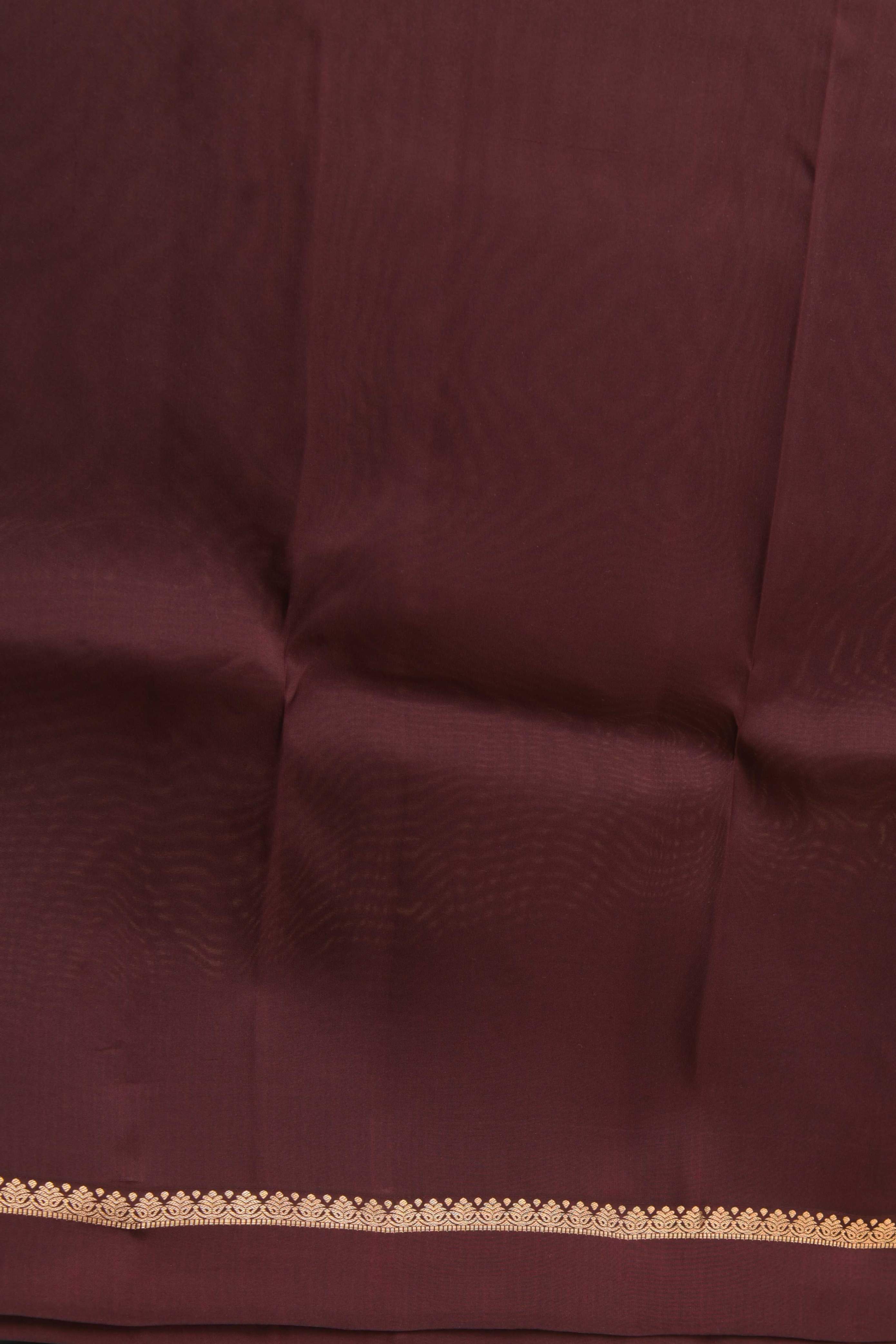 Aegean blue and brown pure touch silk saree