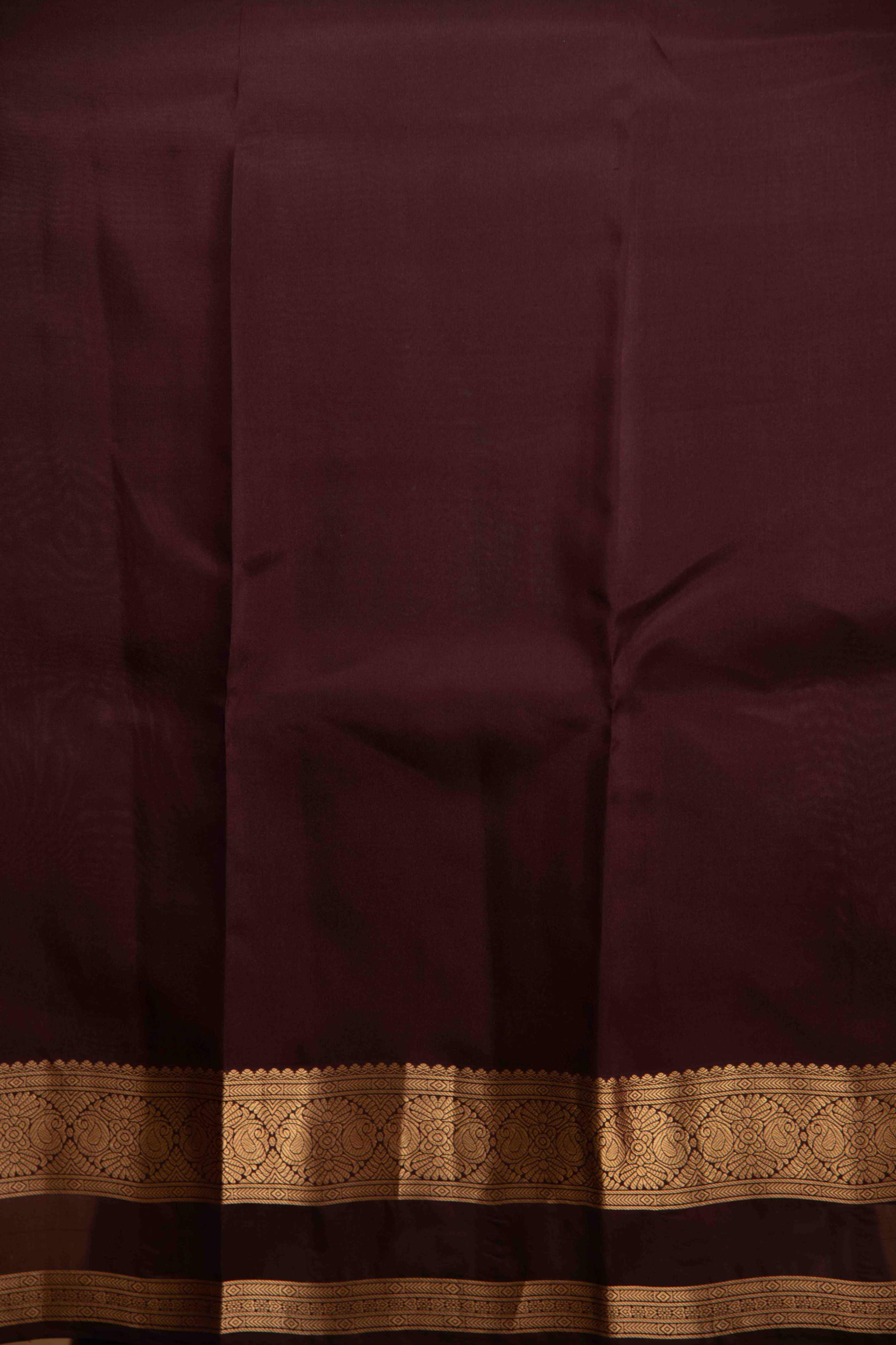 Rust orange retta pettu pure touch silk saree