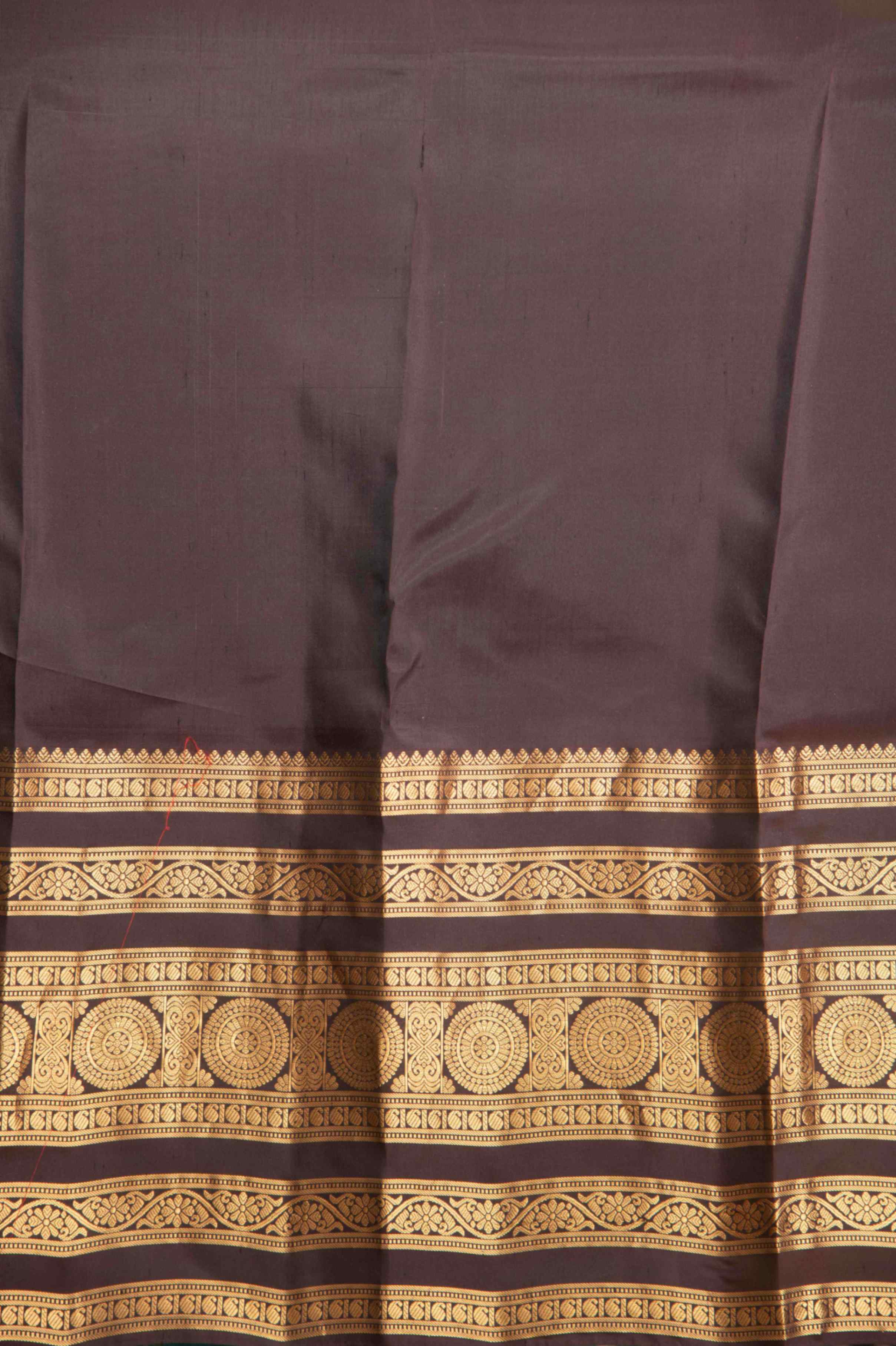 Steel grey and brown pure touch silk saree
