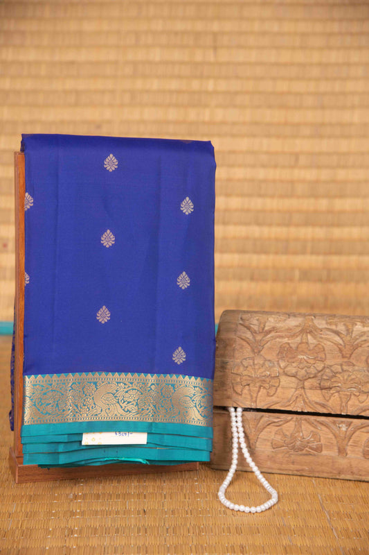 Lapis blue with arctic blue pure touch silk saree