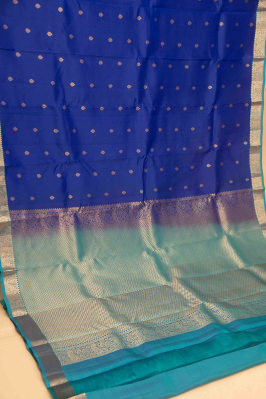 Lapis blue with arctic blue pure touch silk saree