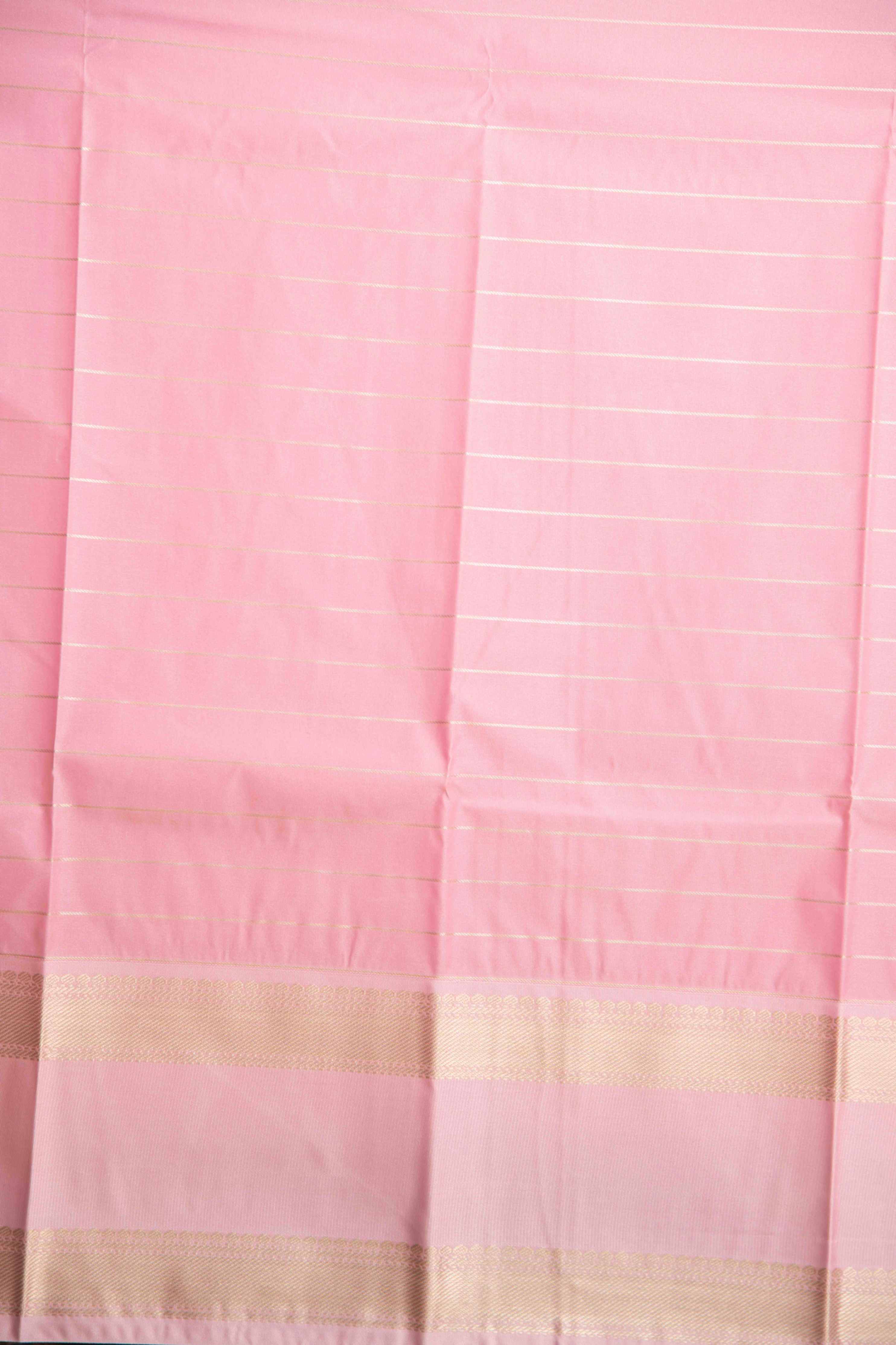 Bottle green and baby pink veldhari semi silk saree
